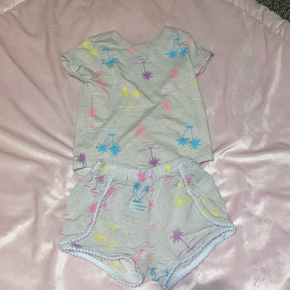 Baby girl outfit matching set! Palm trees!